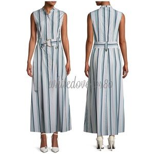 Diane Von Furstenberg Striped Belted Maxi Dress 14